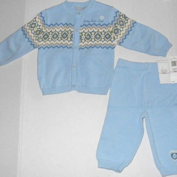 Baby Vintage Rare Classic Calvin Klein Preppie 2 Pc Top Pants Outfit Set - Picture 1 of 5